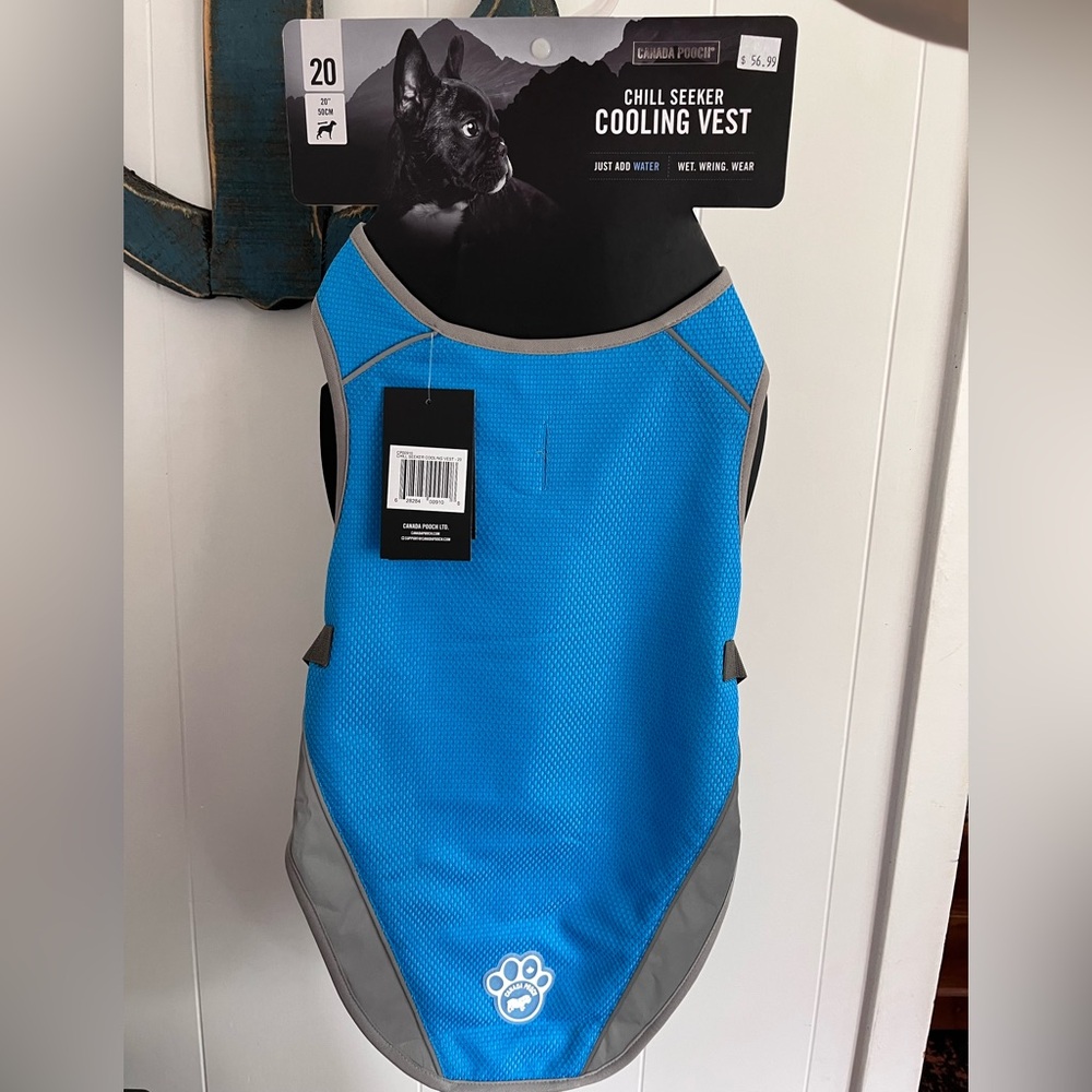 NWT Canada Pooch Dog Cooling Vest Chill Seeker Blue Size 20 Summer Heat Large